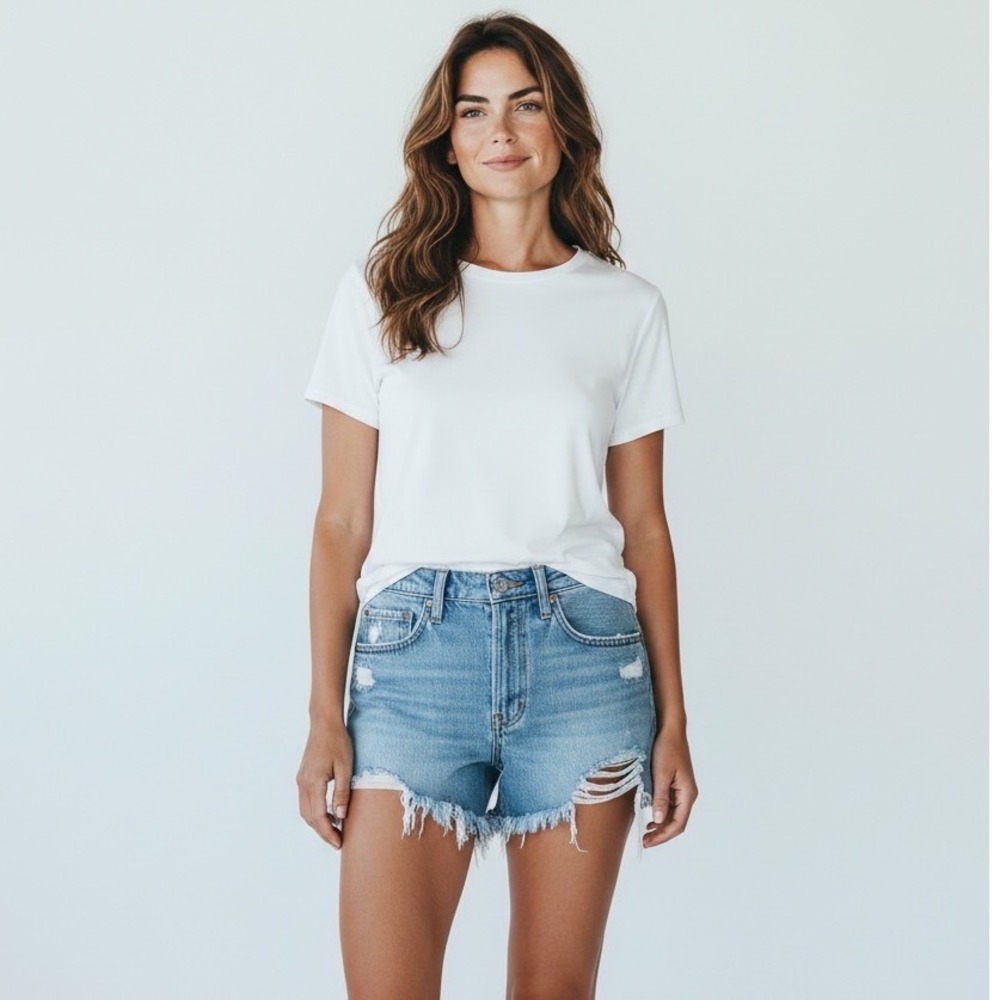 Levis 501 Original Lite Wash Distress Cut Off Denim Shorts Women Edgy Grunge Y2K